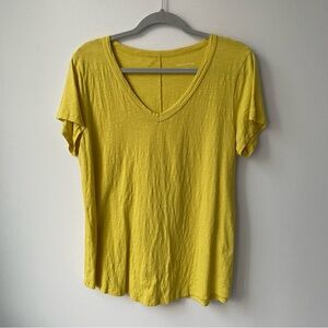 Eileen Fisher Golden Yellow Cotton Tee Shirt Size M